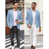 imageCOOFANDY Mens Casual Blazer Jacket One Button Suit Jackets Lightweight Knit Sport CoatLight Blue