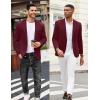 imageCOOFANDY Mens Casual Blazer Jacket One Button Suit Jackets Lightweight Knit Sport CoatWine Red