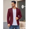 imageCOOFANDY Mens Casual Blazer Jacket One Button Suit Jackets Lightweight Knit Sport CoatWine Red