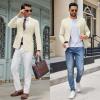 imageCOOFANDY Mens Casual Blazer Lightweight Sport Coats Two Buttons Slim Fit Suit Jacket for Business Wedding DressBeige