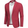 imageCOOFANDY Mens Casual Blazer Lightweight Sport Coats Two Buttons Slim Fit Suit Jacket for Business Wedding DressDark Red