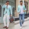 imageCOOFANDY Mens Casual Blazer Lightweight Sport Coats Two Buttons Slim Fit Suit Jacket for Business Wedding DressLight Blue