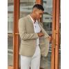imageCOOFANDY Mens Casual Blazer Regular Fit Two Button Lightweight Sport Coats Business Suit JacketLight Khaki