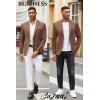imageCOOFANDY Mens Casual Blazer Slim Fit Suit Jacket Lightweight Knit Sport Coat Two Button Blazer JacketBrown