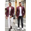 imageCOOFANDY Mens Casual Blazer Slim Fit Suit Jacket Lightweight Knit Sport Coat Two Button Blazer JacketBurgundy
