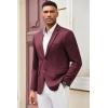 imageCOOFANDY Mens Casual Blazer Slim Fit Suit Jacket Lightweight Knit Sport Coat Two Button Blazer JacketBurgundy