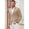 imageCOOFANDY Mens Casual Blazer Slim Fit Suit Jacket Lightweight Knit Sport Coat Two Button Blazer JacketKhaki