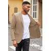 imageCOOFANDY Mens Casual Blazer Slim Fit Suit Jacket Lightweight Knit Sport Coat Two Button Blazer JacketKhaki