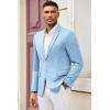 imageCOOFANDY Mens Casual Blazer Slim Fit Suit Jacket Lightweight Knit Sport Coat Two Button Blazer JacketLight Blue