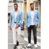 imageCOOFANDY Mens Casual Blazer Slim Fit Suit Jacket Lightweight Knit Sport Coat Two Button Blazer JacketLight Blue