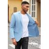 imageCOOFANDY Mens Casual Blazer Slim Fit Suit Jacket Lightweight Knit Sport Coat Two Button Blazer JacketLight Blue