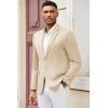 imageCOOFANDY Mens Casual Blazer Slim Fit Suit Jacket Lightweight Knit Sport Coat Two Button Blazer JacketLight Khaki
