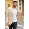 imageCOOFANDY Mens Casual Blazer Slim Fit Suit Jacket Lightweight Knit Sport Coat Two Button Blazer JacketLight Khaki
