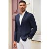 imageCOOFANDY Mens Casual Blazer Slim Fit Suit Jacket Lightweight Knit Sport Coat Two Button Blazer JacketNavy Blue