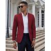 imageCOOFANDY Mens Casual Blazer Slim Fit Suit Jacket Two Button Lightweight Sport CoatWine Red