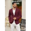 imageCOOFANDY Mens Casual Blazer Slim Fit Suit Jackets Two Button Lightweight Knit Sport CoatBurgundy