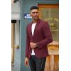 imageCOOFANDY Mens Casual Blazer Slim Fit Suit Jackets Two Button Lightweight Knit Sport CoatBurgundy