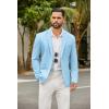 imageCOOFANDY Mens Casual Blazer Slim Fit Suit Jackets Two Button Lightweight Knit Sport CoatLight Blue
