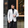 imageCOOFANDY Mens Casual Blazer Slim Fit Suit Jackets Two Button Lightweight Knit Sport CoatLight Grey
