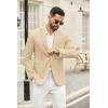 imageCOOFANDY Mens Casual Blazer Slim Fit Suit Jackets Two Button Lightweight Knit Sport CoatLight Khaki