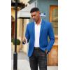imageCOOFANDY Mens Casual Blazer Slim Fit Suit Jackets Two Button Lightweight Knit Sport CoatRoyal Blue