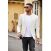 imageCOOFANDY Mens Casual Blazer Slim Fit Suit Jackets Two Button Lightweight Knit Sport CoatWhite