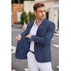 imageCOOFANDY Mens Casual Blazer Two Button Sport Coats Lightweight Printed Lining Suit JacketNavy Blue