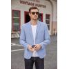 imageCOOFANDY Mens Casual Blazer Two Button Sport Coats Lightweight Printed Lining Suit JacketSky Blue