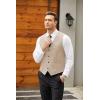 imageCOOFANDY Mens Casual Business Vests Lightweight Waistcoat Slim Fit Suit VestBeige