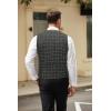 imageCOOFANDY Mens Casual Business Vests Lightweight Waistcoat Slim Fit Suit VestBlack Plaid