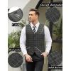 imageCOOFANDY Mens Casual Business Vests Lightweight Waistcoat Slim Fit Suit VestBlack Plaid