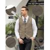 imageCOOFANDY Mens Casual Business Vests Lightweight Waistcoat Slim Fit Suit VestBrown