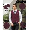 imageCOOFANDY Mens Casual Business Vests Lightweight Waistcoat Slim Fit Suit VestBurgundy