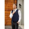 imageCOOFANDY Mens Casual Business Vests Lightweight Waistcoat Slim Fit Suit VestDark Blue