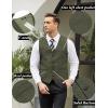 imageCOOFANDY Mens Casual Business Vests Lightweight Waistcoat Slim Fit Suit VestDark Green