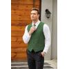 imageCOOFANDY Mens Casual Business Vests Lightweight Waistcoat Slim Fit Suit VestGreen