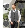 imageCOOFANDY Mens Casual Business Vests Lightweight Waistcoat Slim Fit Suit VestGrey Plaid