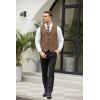 imageCOOFANDY Mens Casual Business Vests Lightweight Waistcoat Slim Fit Suit VestLight Brown