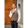 imageCOOFANDY Mens Casual Business Vests Lightweight Waistcoat Slim Fit Suit VestLight Brown