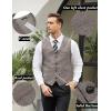 imageCOOFANDY Mens Casual Business Vests Lightweight Waistcoat Slim Fit Suit VestLight Khaki