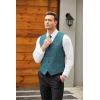 imageCOOFANDY Mens Casual Business Vests Lightweight Waistcoat Slim Fit Suit VestPeacock Blue
