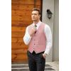 imageCOOFANDY Mens Casual Business Vests Lightweight Waistcoat Slim Fit Suit VestPink