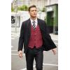 imageCOOFANDY Mens Casual Business Vests Lightweight Waistcoat Slim Fit Suit VestRed Plaid