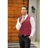 imageCOOFANDY Mens Casual Business Vests Lightweight Waistcoat Slim Fit Suit VestRed Plaid