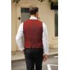 imageCOOFANDY Mens Casual Business Vests Lightweight Waistcoat Slim Fit Suit VestWine Red