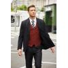 imageCOOFANDY Mens Casual Business Vests Lightweight Waistcoat Slim Fit Suit VestWine Red