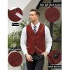 imageCOOFANDY Mens Casual Business Vests Lightweight Waistcoat Slim Fit Suit VestWine Red