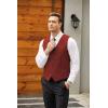 imageCOOFANDY Mens Casual Business Vests Lightweight Waistcoat Slim Fit Suit VestWine Red