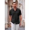 imageCOOFANDY Mens Casual Button Down Shirt Short Sleeve Wrinkle Free Shirts Summer ShirtBlack