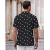 imageCOOFANDY Mens Casual Button Down Shirt Short Sleeve Wrinkle Free Shirts Summer ShirtBlack Palm Tree